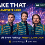 Take That parking at Hampden Park Stadium Glasgow 12 June 2026