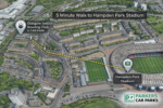 5 minute walk from Glasgow Indoor Bowling Club car park to Hampden Park Stadium Glasgow